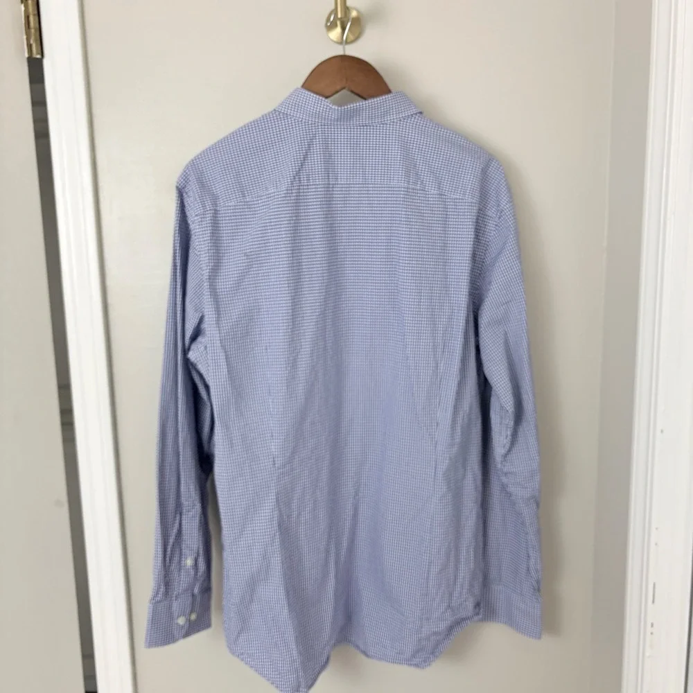 Banana Republic Button Down Shirt Mens XL Blue Gingham Cotton Casual Office